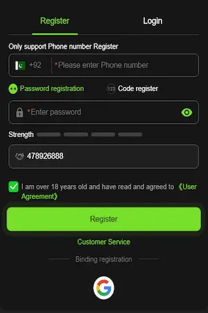 Y222 Game Register and Login